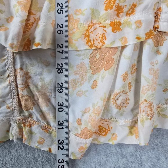 Free People Women Sz S Loretta Floral Ruffle Boho Cottagecore Tunic Top Festival - Picture 16 of 16
